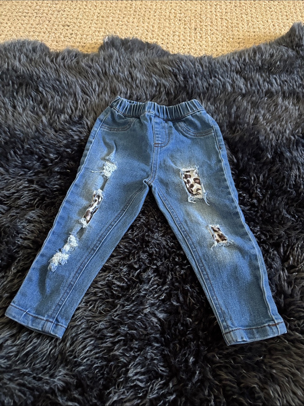 Baileys blossom baby jeans with animal print tears.